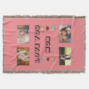Lieve Mama Bloem Foto Quartet Ontwerp Deken