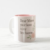 Lieve mama – Bloemen Mok met oprechte Quote | Nieu (Voorkant links)