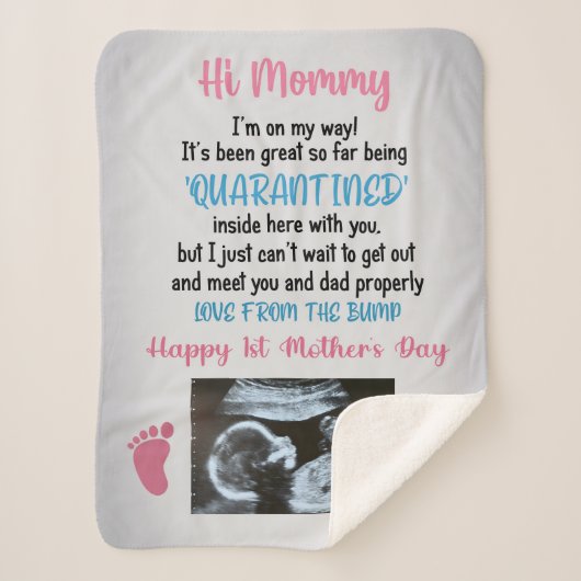 Lieve mama deken van Bump Ik ben op weg deken (Voorkant)