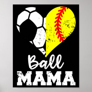Lieve Mama Grappig Voetbal Zachte Lieve Mama Poster