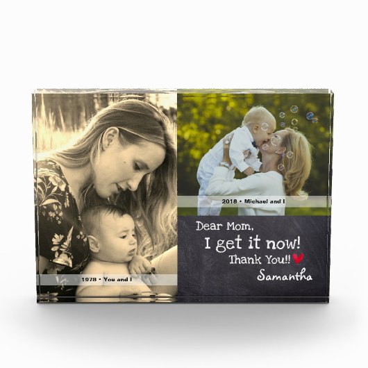 "Lieve mama, ik snap het nu, dank je wel" - Person Fotoblokken (Voorkant)