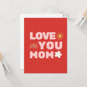 Lieve mama Moederdag platte wenskaart Kaart (Voorkant / Achterkant in situ)