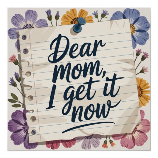 Lieve mama, nu snap ik het perfect poster (Voorkant)