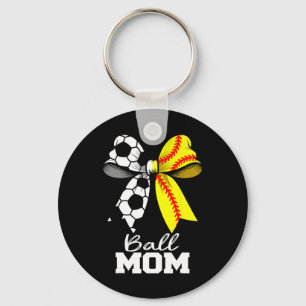 Lieve mama Voetbal Zachte mama Coquette Strik Funn Sleutelhanger