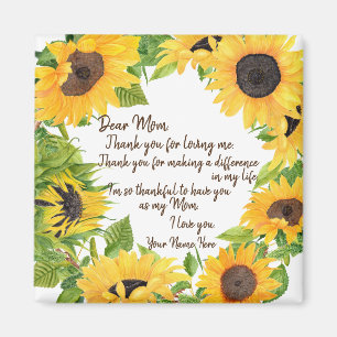 Lieve mama zonnebloem magneet