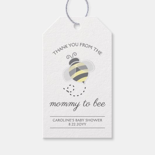 Lieve mammabees-honing babyshower favor cadeaubijs cadeaulabel (Voorkant)