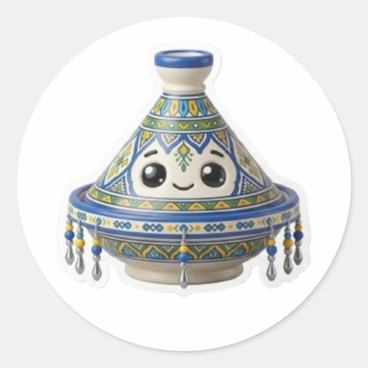 Lieve Marokkaanse Kawaii Tajine Sticker (Voorkant)