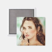 Lieve  meid Square Magnet - Lieve Ver van de Lente (Voorkant / Achterkant)