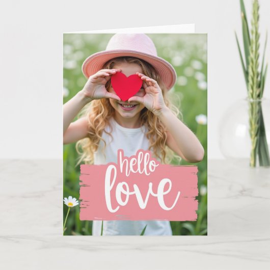 Lieve Meisje Hallo Liefde Kaart (Voorkant)
