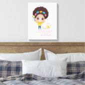 Lieve meisjes Melanin Prinses Training Om Koningin Canvas Afdruk (Insitu (Slaapkamer))