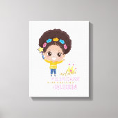 Lieve meisjes Melanin Prinses Training Om Koningin Canvas Afdruk (Voorkant)
