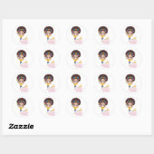 Lieve meisjes Melanin Prinses Training Om Koningin Ronde Sticker (Vel)