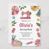 Lieve Meisjes Verjaardagsfeestje Naaien Kaart (Voorkant)