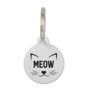 Lieve Meow Gepersonaliseerde Grijze Kattenpenning Huisdierpenning