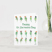 Lieve met de hand getekende Ierse dansers St. Patr Kaart (Voorkant)