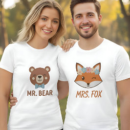 Lieve mevrouw Fox Dames- en herenmatchingshirts T-shirt