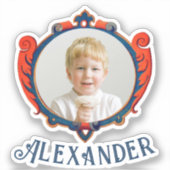 Lieve Middeleeuwse Rood Blauwe Prins Koninklijk Sc Sticker (Voorkant)