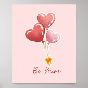 Lieve Mij Hart Ballonnen Valentijnsdag Canvas Poster