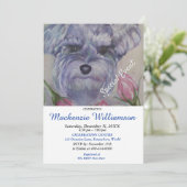 LIEVE MINI SCHNAUZER PUPPY WENST GELUKKIGE VERJAAR KAART (Staand voorkant)