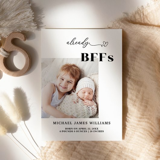 Lieve Minimalist Al BFFs Baby Aankondiging