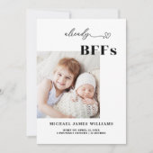 Lieve Minimalist Al BFFs Baby Aankondiging (Voorkant)