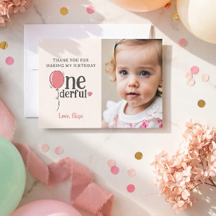 Lieve Miss Onederful Dankkaart met Foto Bedankkaart