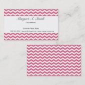 Lieve, moderne, roze trendroze chevron professiona visitekaartje (Voorkant / Achterkant)