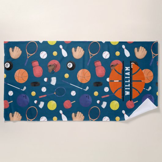 Lieve Moderne Sport Kampioen Persoonlijke Kinderen Strandlaken (Voorkant)