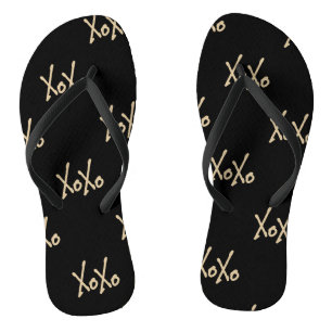 Lieve moderne XOXO-typografie Teenslippers