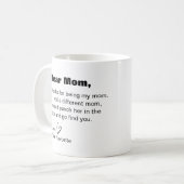 Lieve moeder, bedankt voor mijn moeder grappige hu koffiemok (Voorkant links)