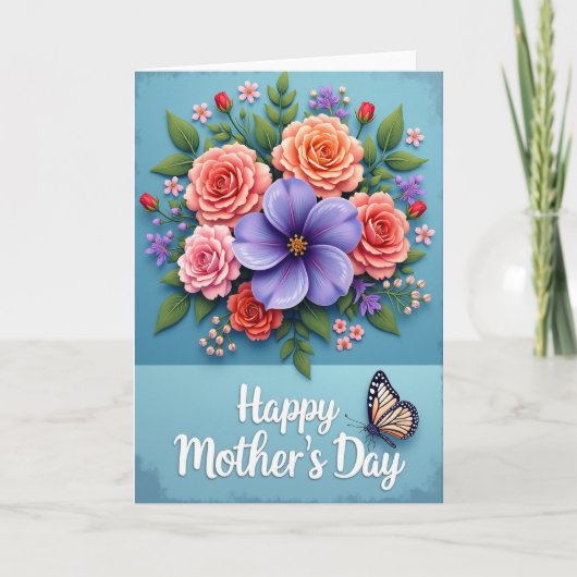 Lieve Moeder Bloemendesignkaart Kaart (Voorkant)