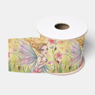 Lieve Moeder en Baby Meisje Fee Fantasie Kunst Grosgrain Lint