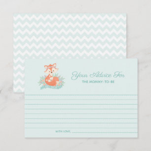 Lieve Moeder en Baby Vos Jongen Baby Shower Advies Kaart
