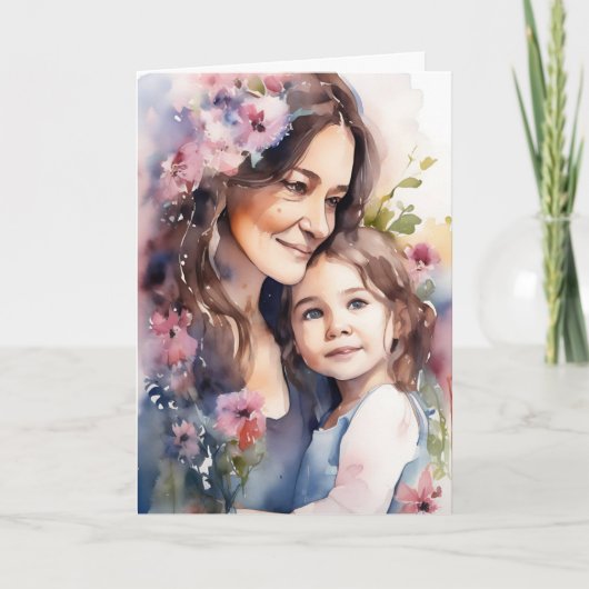 Lieve moeder en dochter Paarse | Moederdag Kaart (Voorkant)