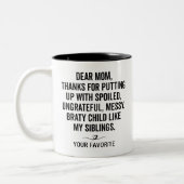 Lieve Moeder Gift Moeder dag Grappige aangepaste o Tweekleurige Koffiemok (Links)