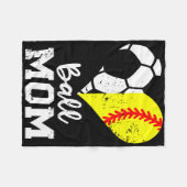 Lieve Moeder Hart Grappig Zachte Voetbal Moeder  Fleece Deken (Voorkant (Horizontaal))