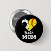 Lieve Moeder Hart Grappig Zachte Voetbal Moeder Ronde Button 5,7 Cm (Voorkant /achterkant)