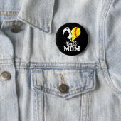 Lieve Moeder Hart Grappig Zachte Voetbal Moeder Ronde Button 5,7 Cm (In situ)