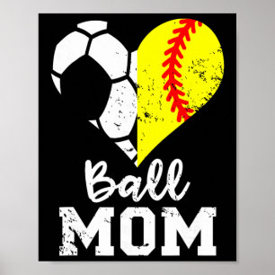Lieve Moeder Hart Grappig Zachte Voetbalmoeder Poster