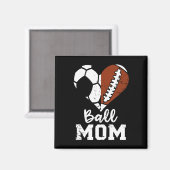 Lieve Moeder Hart Grappige Voetbal Moeder Magneet (Voorkant / Achterkant)