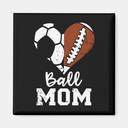 Lieve Moeder Hart Grappige Voetbal Moeder Magneet (Voorkant)