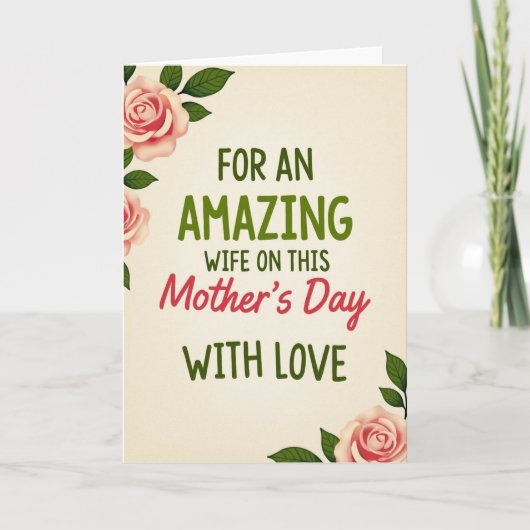 Lieve Moeder Met Rozen Dag Kaart (Voorkant)