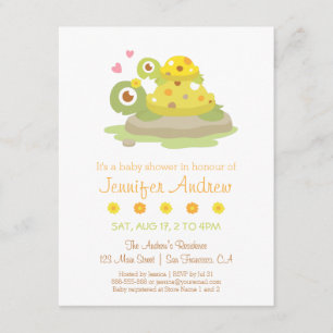 Lieve Moeder Schildpad en Kind Baby Shower Kaart