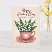 Lieve Moeder Thee Feestdag Kaart (Gele Bloem)