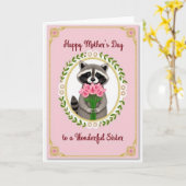 Lieve Moederdag kaart met schattig beestje (Gele Bloem)