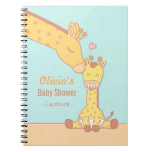 Lieve Moederlijke Giraffe en Kalf Babyshower Gastb Notitieboek