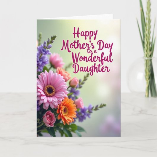 Lieve Moeders Dochter Dag Kaart (Voorkant)