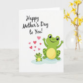 Lieve Moedersdag Kikker Kaart (Gele Bloem)