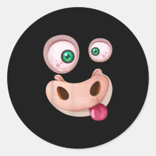 Lieve Monster Cow Face Halloween Gift Ronde Sticker