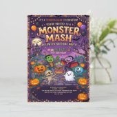 Lieve Monster Mash Halloween Kinderverjaardagsfees Kaart (Staand voorkant)